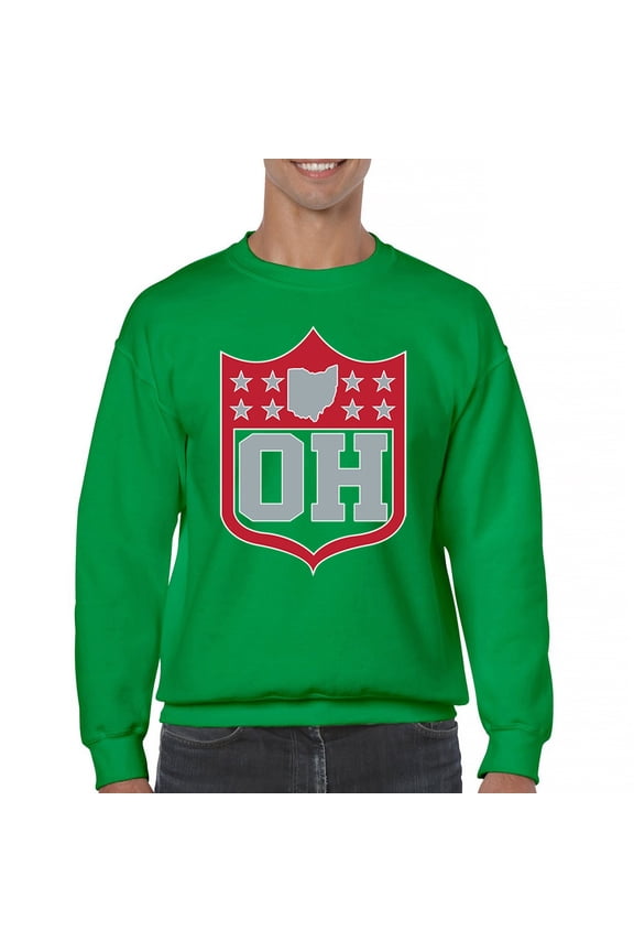 Ohio Shield Crewneck Sweatshirt Football Fan Game Day Tailgate Midwest Underdog