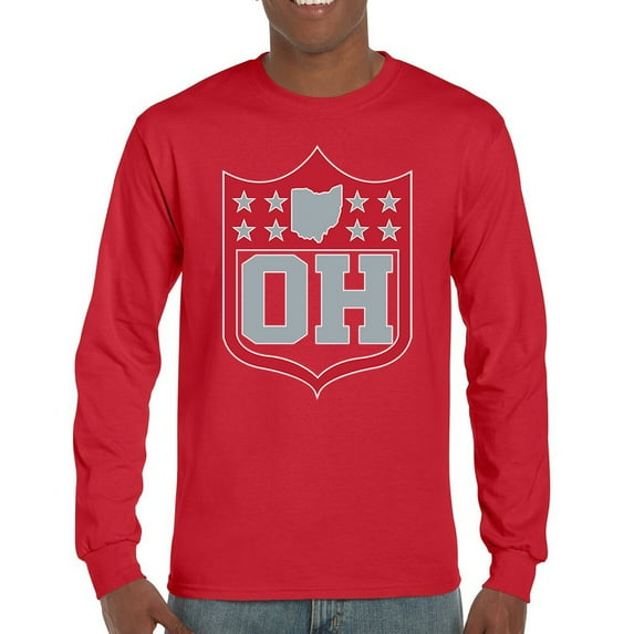 Ohio Shield Long Sleeve T-shirt Football Fan Game Day Tailgate Midwest Underdog