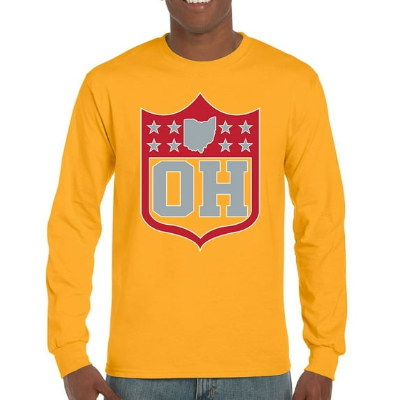 Ohio Shield Long Sleeve T-shirt Football Fan Game Day Tailgate Midwest Underdog