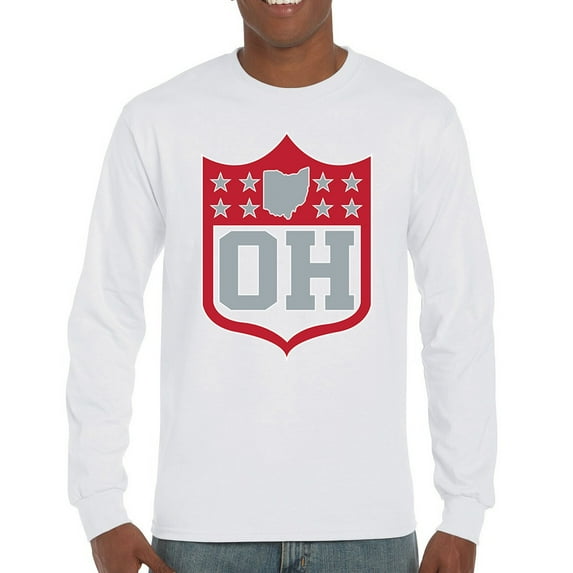 Ohio Shield Long Sleeve T-shirt Football Fan Game Day Tailgate Midwest Underdog
