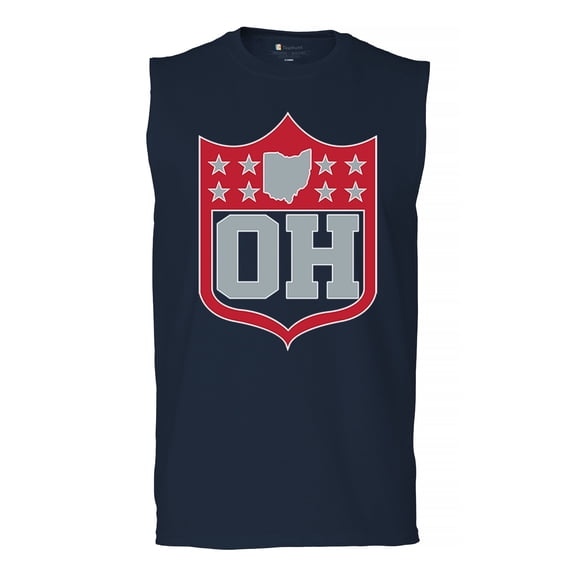 Ohio Shield Men's Muscle Shirt Football Fan Game Day Tailgate Midwest Underdog