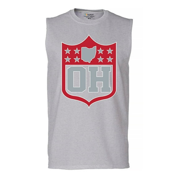 Ohio Shield Men's Muscle Shirt Football Fan Game Day Tailgate Midwest Underdog