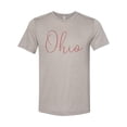 thumbnail image 1 of "Ohio Shirt, OH Shirt, Unisex, Sublimation, Ohio Fan, I Love Ohio, Ohio Apparel, Gift For Her, Mom Shirt, Ohio Football, Soft Bella T, OH Tee, Heather Stone, MEDIUM", 1 of 1