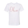 thumbnail image 1 of "Ohio Shirt, OH Shirt, Unisex, Sublimation, Ohio Fan, I Love Ohio, Ohio Apparel, Gift For Her, Mom Shirt, Ohio Football, Soft Bella T, OH Tee, White, LARGE", 1 of 1