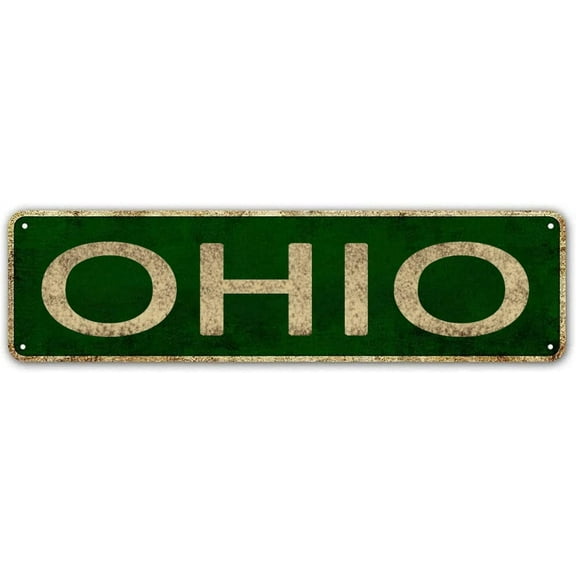 Ohio Sign, America State Name Vintage Metal Tin Sign, Wall Decor for Office/Home/Classroom 4x16 Inches