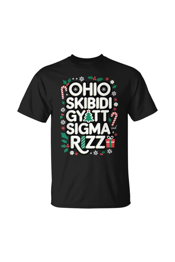 Ohio Skibidi Gyatt Sigma Rizz Gen Alpha Xmas Christmas Party TShirt