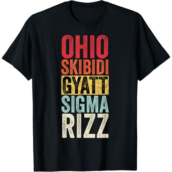 Ohio Skibidi Gyatt Sigma Rizz Kids Youth Funny Slang Meme T-Shirt
