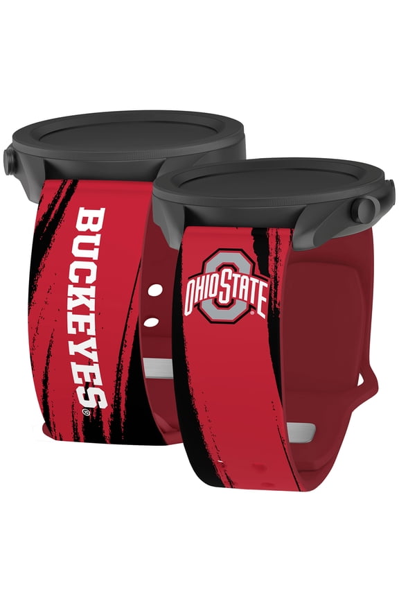 Ohio St HD Paint Stripe Unisex Watch Band for Samsung Galaxy Watch 4-7 and More (20mm Long)