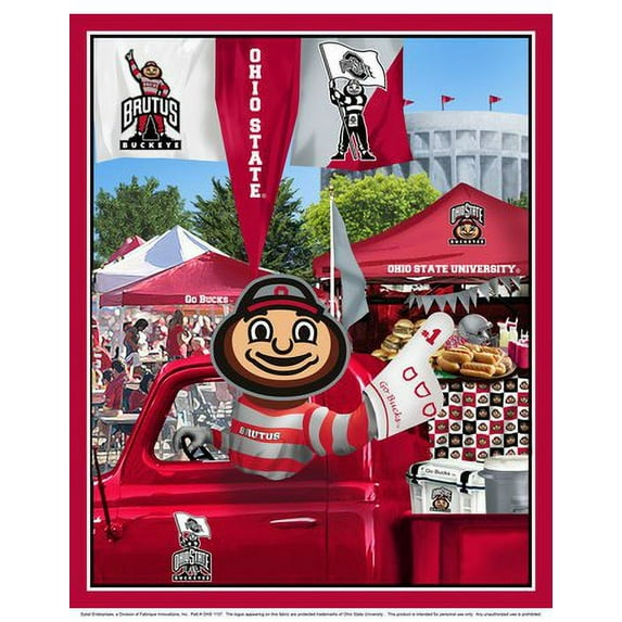 Ohio State 100% Cotton Tailgate Panel-Sold by the Panel-43"x36"