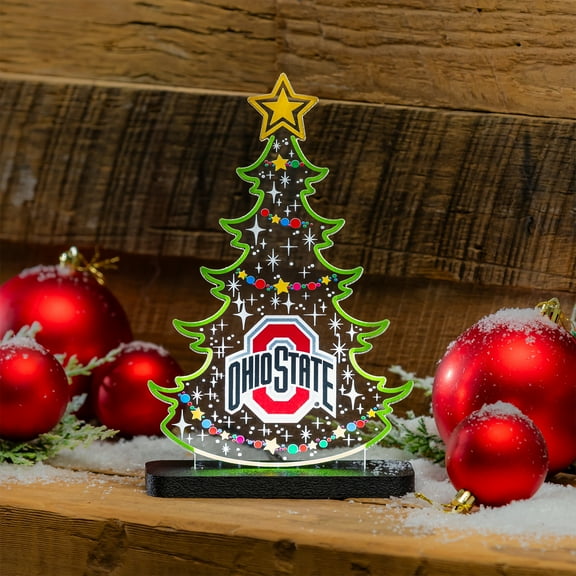 Ohio State Buckeyes 10" LED Tabletop Christmas Tree Desklite Sign