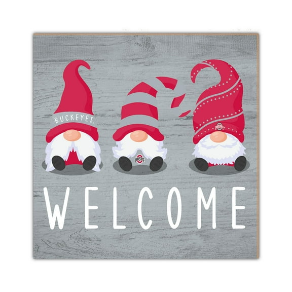 Ohio State Buckeyes 10'' x 10'' Welcome Gnomes Sign
