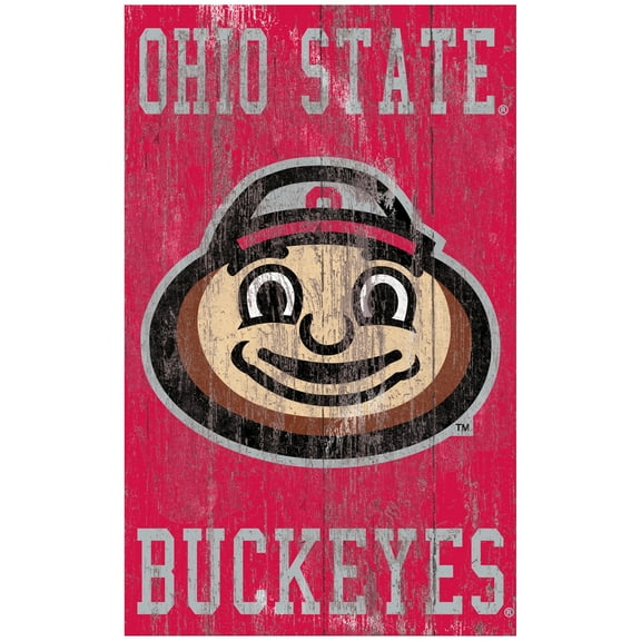 Ohio State Buckeyes 11'' x 19'' Heritage Distressed Logo Sign