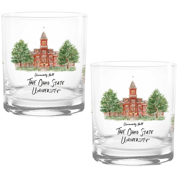 Ohio State Buckeyes 16oz. Laura Wilcox University Hall Two-Piece Rocks Glass Set