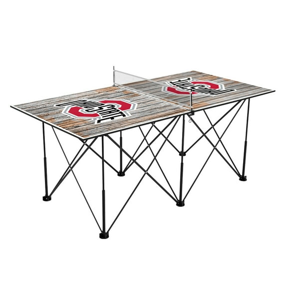 Ohio State Buckeyes 6' Weathered Design Pop Up Table Tennis Set