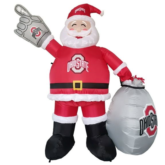 Ohio State Buckeyes 7' Inflatable Santa
