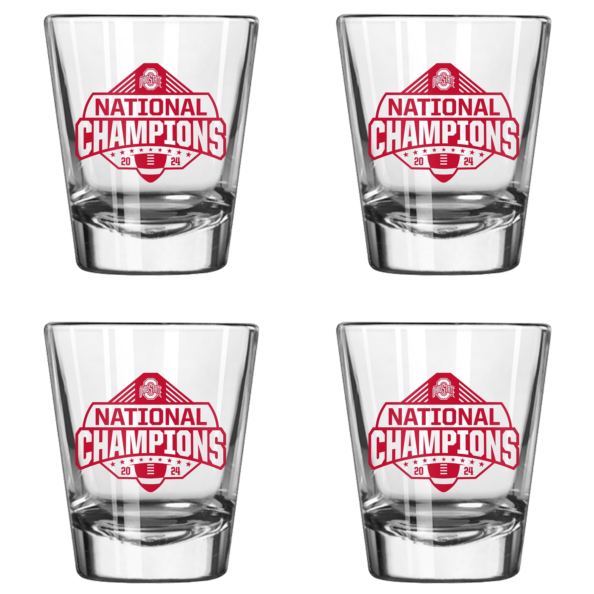 Ohio State Buckeyes College Football Playoff 2024 National Champions Four-Pack 2oz. Shot Glass Set