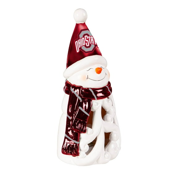 Ohio State Buckeyes LED 8" Snowman Lit Garden Statue
