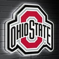 thumbnail image 1 of Ohio State Buckeyes LED Team Logo Shaped Lighted Wall Sign, 1 of 2
