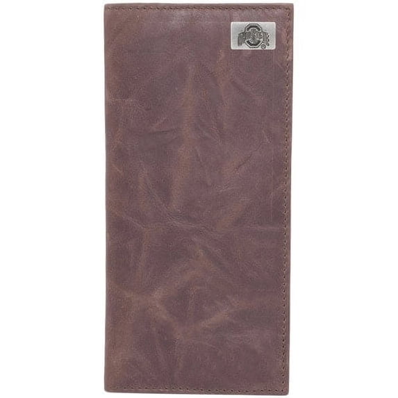 Ohio State Buckeyes Leather Secretary Wallet with Concho - Brown