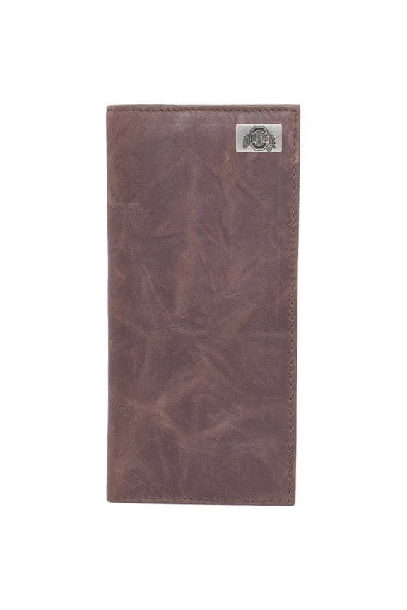 Ohio State Buckeyes Leather Secretary Wallet with Concho - Brown