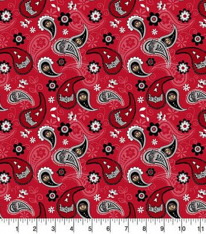 Tissu Coton Ohio State Buckeyes - 1 Yard (36x43 Pouces) - Pour Couture Et Loisirs Créatifs