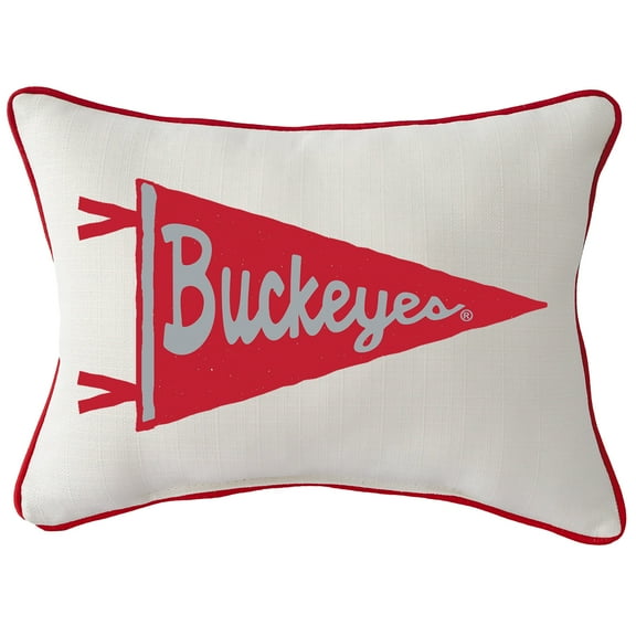 Ohio State Buckeyes Pennant Rectangular Piped Pillow