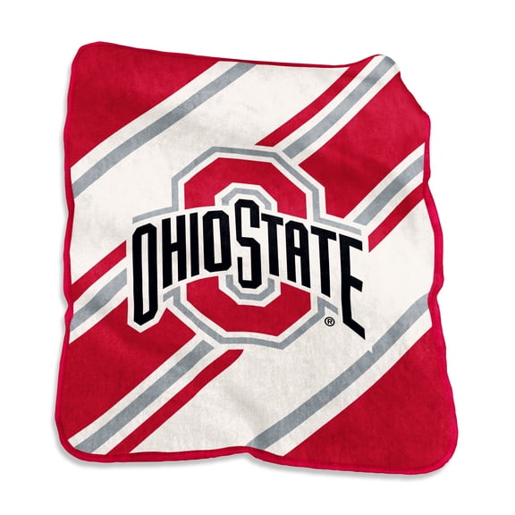 Logo Brands Ohio State Buckeyes 50" x 60" Raschel Stripe Throw Blanket