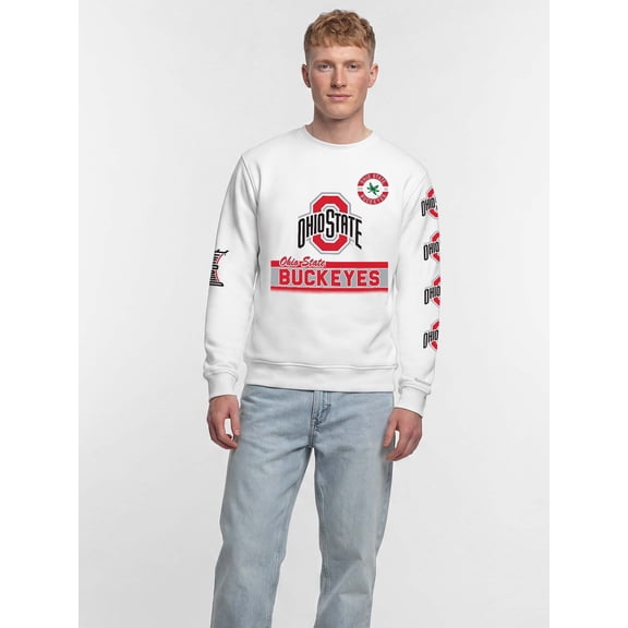 Ohio State Buckeyes Reebok Mens White Crew Sweatshirt