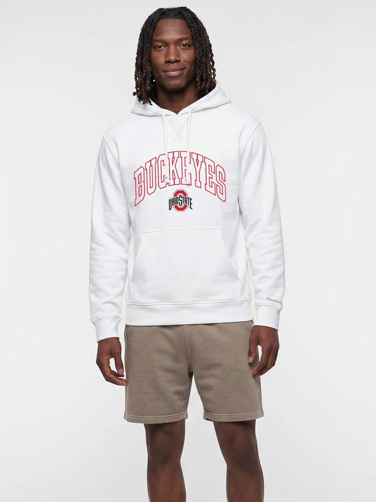 Ohio State Buckeyes Reebok Mens White Hooded Sweatshirt