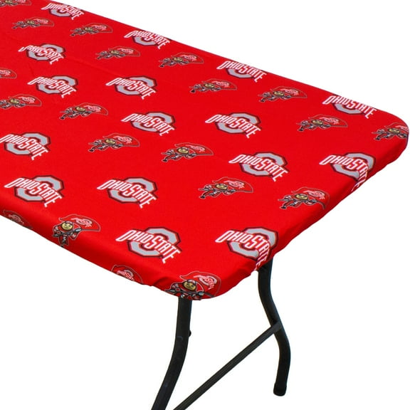 Ohio State Buckeyes Tailgate Fitted Tablecloth, 72" x 30", 6 ft table - 72" x 30", 6 ft table