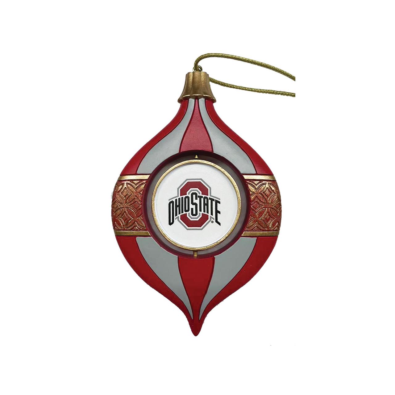 FTH Ohio State Buckeyes Silver Metal Christmas Ornament | 2" X 2.5" Bulb Tree Decoration Gift