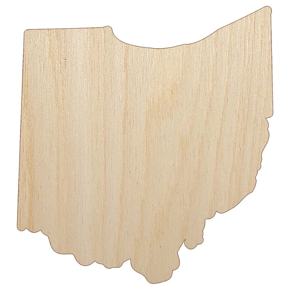 Ohio State Silhouette Wood Shape Unfinished Piece Cutout Craft DIY Projects - 4.70 Inch Size - 1/8 Inch Thick