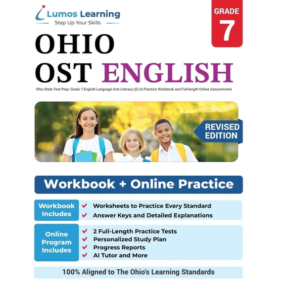 Ost by Lumos Learning Ohio State Test Prep: Grade 7 English Language Arts Literacy (ELA) Practice Workbook and Full-length Online Assessments:, Book 10, (Paperback)