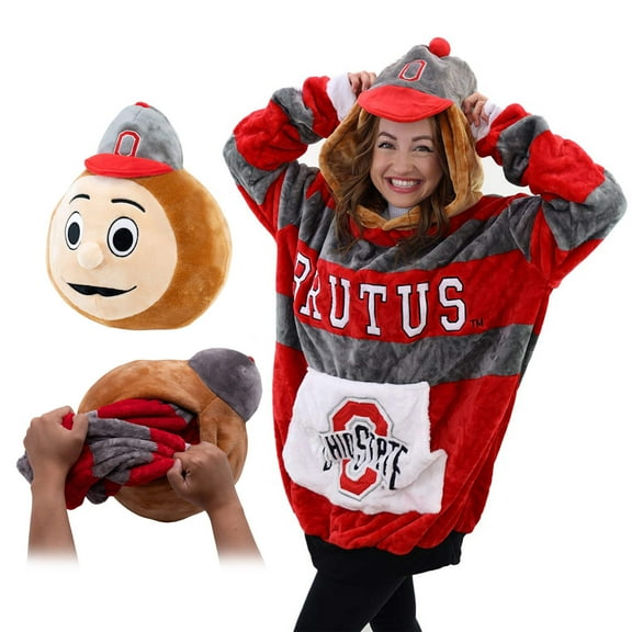 Ohio State University Brutus the Buckeye Snugible 2-in-1 Blanket Hoodie Pillow