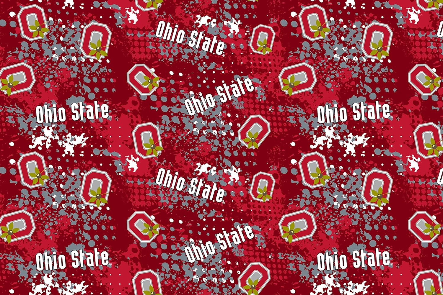 Ohio State Buckeyes Cotton Fabric – Sugar Skull Print, Sold By The Yard – Sykel