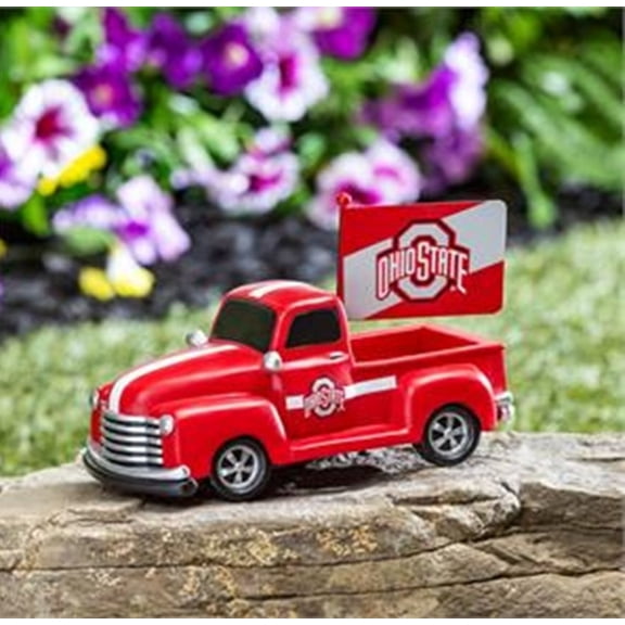 Ohio State University Buckeyes 9 Inch Metal Rally Truck Statue, Outdoor Garden or Indoor Fan Decor, Sports Fan Collectible Figurine, Officially Licensed