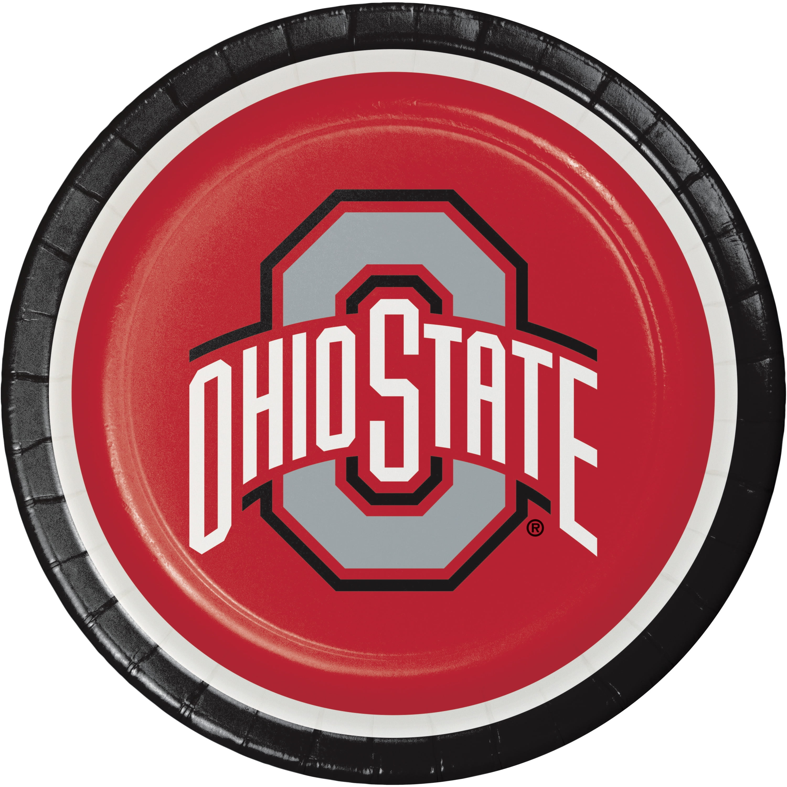 NCAA Ohio State University 9in Round Paper Plates, 24 Count