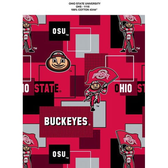 Ohio State University with New Block Design-Sold By The Yard