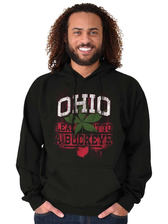Ohio Stenciled Buckeye Leaf OH Cool Hoodie Sweatshirt Women Men Brisco Brands L