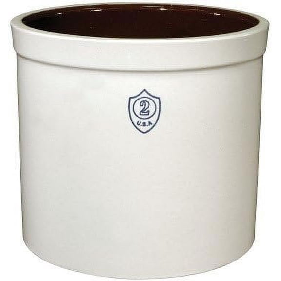 Ohio Stoneware 2 Gallon Stoneware Crock - Food Storage Jar - 2 Gal Home & Garage Storage, Stackable Design