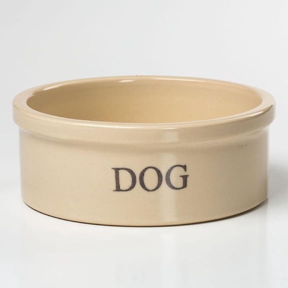 Ohio Stoneware Dog Food Crock Bowl Feeder Dish Labeled Dog Bristol 7 in