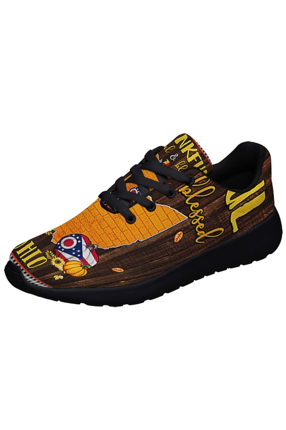 Ohio Stte Fall Thanksgiving Thankful Grateful And Blessed Shoes Sneakers Black Size 10