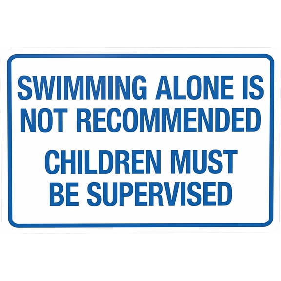 Ohio Swimming Alone Not Recommended Sign - 8"x12" Metal Sign, Complies With Ohio Pool Safety Code, Home, Business Decor