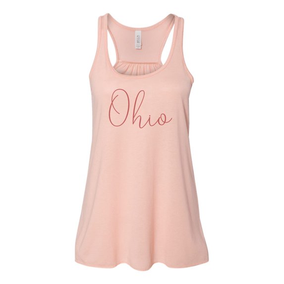 "Ohio Tank Top, Ohio, OH Tank, Ohio Racerback, Workout Clothes, Soft Bella Canvas, Sublimation, Ohio Shirt, Gift For Her, OH Racerback, Peach, LARGE"