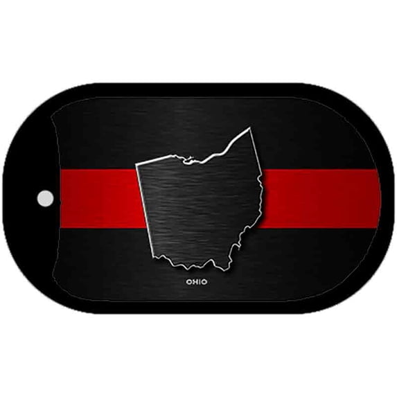 Ohio Thin Red Line Novelty Dog Tag Necklace DT-9724 2" x 1" Dog Tag (DT)