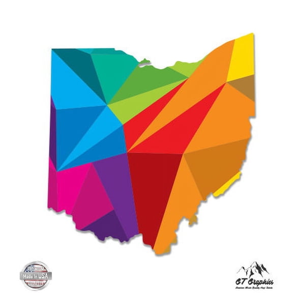 Ohio Triangle Pattern Modern - 12" Vinyl Sticker Waterproof Decal