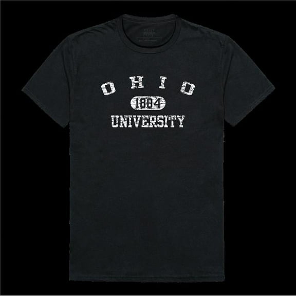 Ohio University Bobcats Distressed Arch College T-Shirt, Black - 2XL