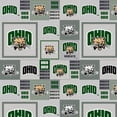 thumbnail image 1 of Ohio University Heather Grey Printed Fleece Fabric-Sold by the Yard, 1 of 2