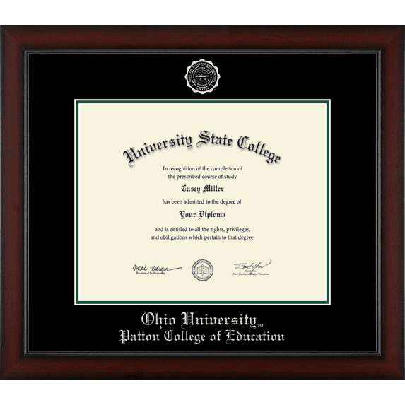 Ohio University Patton College of Education Diploma Frame, Docment Size 15" x 12"