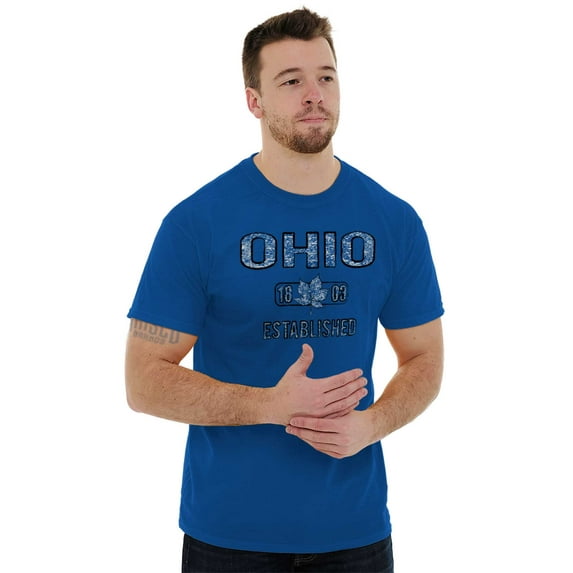 Ohio Vintage Buckeye Leaf Stencil OH Men's Graphic T Shirt Tees Brisco Brands M